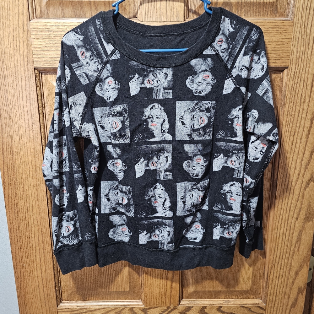Black Graphic Sweatshirt with Faces
